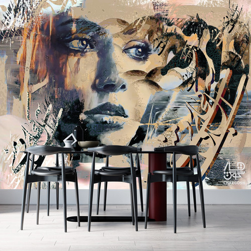 کاغذ دیواری پوستری نقاشیخط سنتی و ایرانی مدرن با شعر بیتو به سر نمیشود از گالری چارگوش مدل 2986