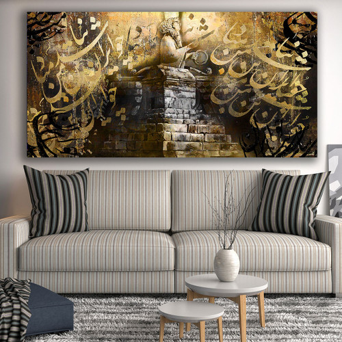 تابلو نقاشی خط مقبره کوروش کبیر و شعر فردوسی