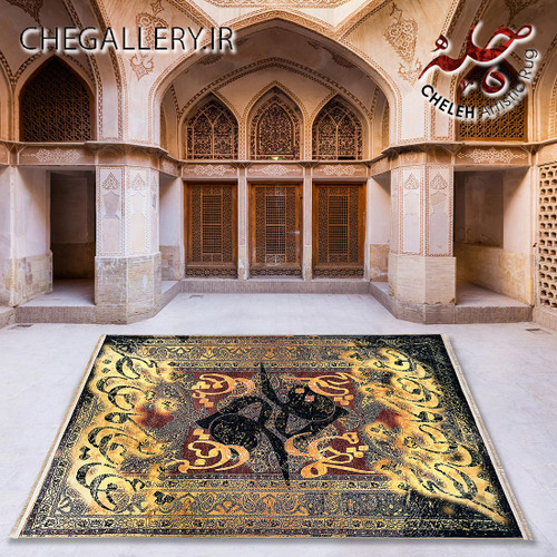 قالی آنتیک تبریز چله با طرح عشق یعنی کاهش رنج بشر، مرهمی بر آلام انسانی با پیامی جهانی از گالری چارگوش 166 سنتی